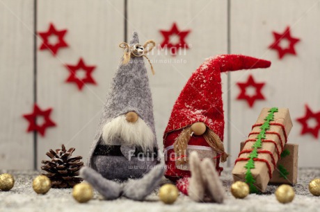 Fair Trade Photo Christmas, Christmas decoration, Colour image, Gnome, Horizontal, Peru, Pine cone, Present, Red, Santaclaus, South America, Star, White