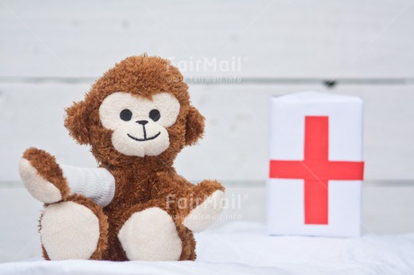 Fair Trade Photo Animals, Colour image, Doctor, Get well soon, Monkey, Nurse, Peluche, Peru, Redcross, South America