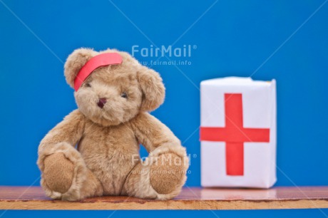 Fair Trade Photo Animals, Bear, Blue, Colour image, Doctor, Get well soon, Nurse, Peluche, Peru, Redcross, South America, Teddybear