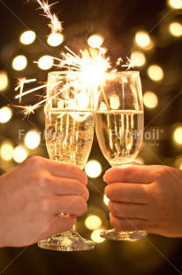 Fair Trade Photo Black, Colour image, Firework, Glass, Hand, Light, New Year, Night, Peru, South America, Vertical