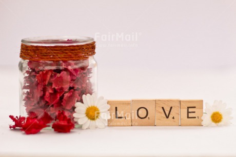 Fair Trade Photo Colour image, Flower, Horizontal, Jar, Letter, Love, Marriage, Peru, Petals, Red, South America, Text, Thinking of you, Valentines day, Wedding, White