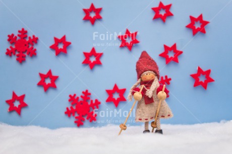 Fair Trade Photo Blue, Christmas, Christmas decoration, Colour, Colour image, Doll, Horizontal, Object, Place, Red, Sequence, Skiing, Snow, South America