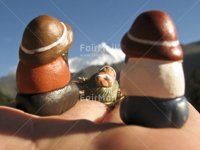 Fair Trade Photo Baby, Birth, Christianity, Christmas, Colour image, Hand, Horizontal, Jesus, Nature, Outdoor, People, Peru, South America