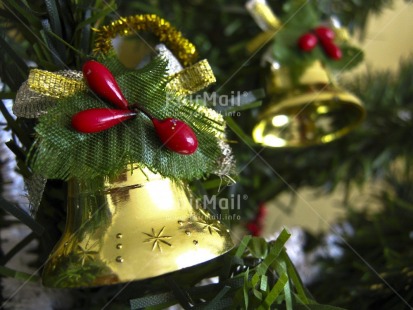 Fair Trade Photo Christmas, Christmas bell, Closeup, Colour image, Gold, Horizontal, Peru, Red, South America, Star, Tree