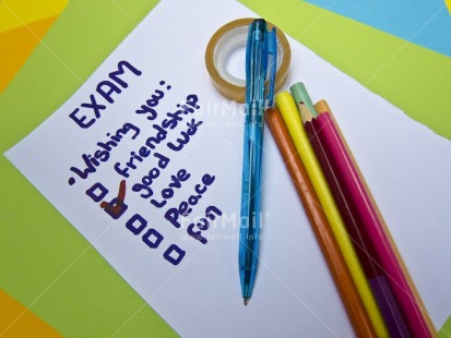 Fair Trade Photo Colour image, Education, Exams, Friendship, Good luck, Horizontal, Letter, Peru, School, South America, Tabletop, Thinking of you