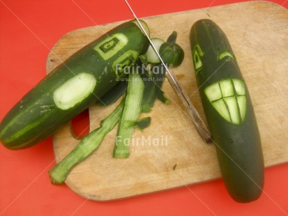 Fair Trade Photo Colour image, Cucumber, Food and alimentation, Funny, Green, Horizontal, Indoor, Peru, Red, South America