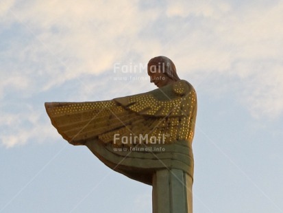 Fair Trade Photo Angel, Architecture, Christianity, Colour image, Horizontal, Outdoor, Peru, Religion, Sky, South America, Statue