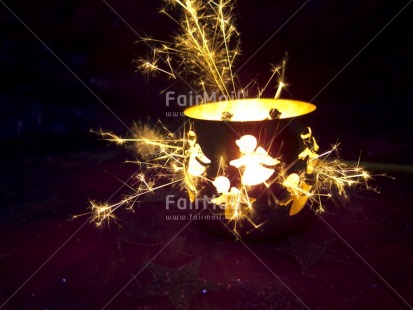 Fair Trade Photo Angel, Candle, Christmas, Colour image, Firework, Flame, Horizontal, Indoor, New Year, Peru, South America, Tabletop