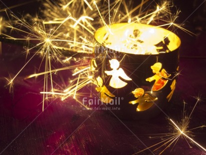 Fair Trade Photo Angel, Candle, Christmas, Colour image, Firework, Flame, Horizontal, Indoor, New Year, Peru, South America, Tabletop