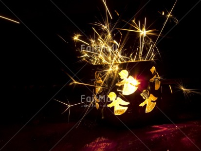 Fair Trade Photo Angel, Candle, Christmas, Colour image, Firework, Flame, Horizontal, Indoor, New Year, Peru, South America, Tabletop