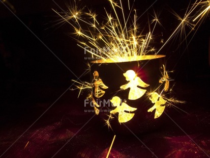 Fair Trade Photo Angel, Candle, Christmas, Colour image, Firework, Flame, Horizontal, Indoor, New Year, Peru, South America, Tabletop