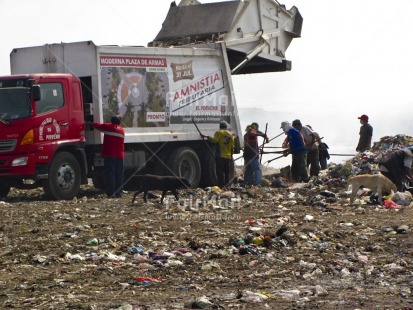 Fair Trade Photo Activity, Child labour, Colour image, Day, Garbage, Group of men, Health, Horizontal, Hygiene, Outdoor, People, Peru, Recycle, Safety, Sanitation, South America, Transport, Truck, Working