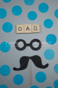 Fair Trade Photo Blue, Colour image, Confetti, Fathers day, Grey, Letter, Moustache, Peru, South America, Text, Vertical