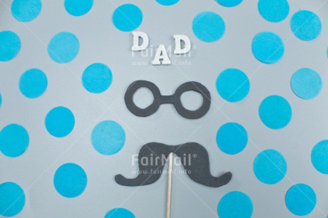 Fair Trade Photo Blue, Colour image, Confetti, Fathers day, Grey, Horizontal, Letter, Moustache, Peru, South America, Text