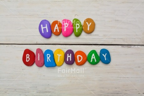 Fair Trade Photo Birthday, Colour, Colour image, Colourful, Emotions, Happy, Horizontal, Letter, Nature, Object, Party, Peru, Place, Rock, South America, Text, White, Wood