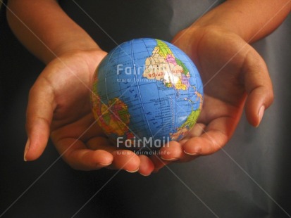 Fair Trade Photo Blue, Care, Closeup, Colour image, Environment, Fair trade, Globe, Hand, Horizontal, Nature, People, Peru, Responsibility, South America, Sustainability, Values, World