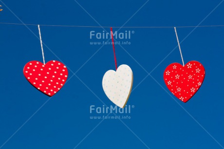 Fair Trade Photo Blue, Clouds, Heart, Horizontal, Love, Red, Sky, Summer, Valentines day, Washingline, White