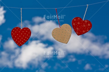 Fair Trade Photo Blue, Clouds, Heart, Horizontal, Love, Red, Sky, Summer, Valentines day, Washingline, White