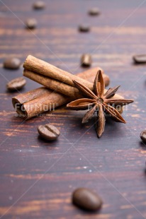 Fair Trade Photo Anise, Brown, Christmas, Christmas decoration, Cinnamon, Coffee, Colour, Colour image, Drink, Food and alimentation, Object, Place, South America, Vertical, Wood