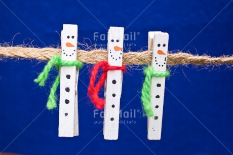 Fair Trade Photo Blue, Christmas, Christmas decoration, Colour, Colour image, Horizontal, Object, Peg, Place, Snowman, South America, Washingline