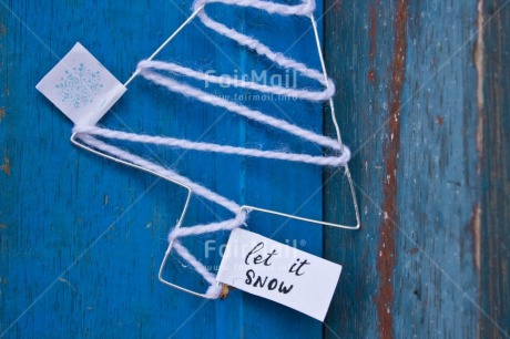 Fair Trade Photo Blue, Christmas, Christmas decoration, Christmas tree, Colour, Colour image, Horizontal, Letter, Nature, Object, Peru, Place, Rope, South America, Text, Tree