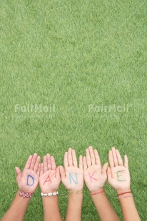 Fair Trade Photo Body, Bracelet, Colour, Colour image, Friendship, Gratitude, Green, Hand, Horizontal, Letter, Object, People, Peru, Place, South America, Text, Thank you, Together, Values, Vertical