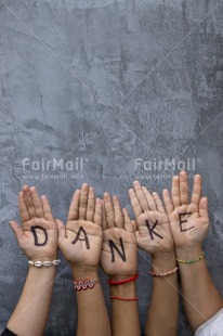 Fair Trade Photo Body, Bracelet, Colour image, Friendship, Gratitude, Gray, Hand, Horizontal, Letter, Object, People, Peru, Place, South America, Text, Thank you, Together, Values, Vertical