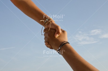 Fair Trade Photo Blue, Body, Bracelet, Colour, Colour image, Friendship, Hand, Help, Hope, Horizontal, Nature, Object, People, Peru, Place, Sky, Solidarity, South America, Together, Union, Values