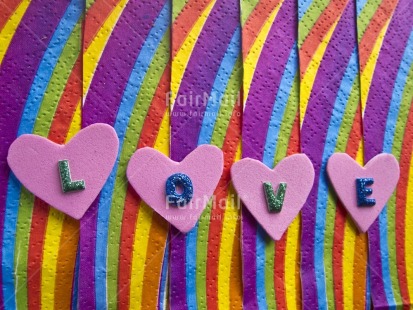 Fair Trade Photo Colour image, Heart, Horizontal, Indoor, Letter, Love, Peru, Pink, South America, Studio, Tabletop, Valentines day