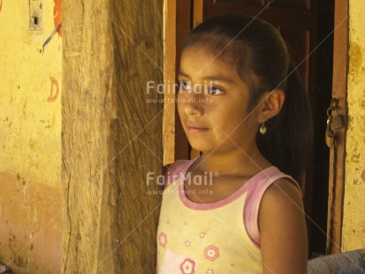 Fair Trade Photo 10-15 years, Activity, Casual clothing, Clothing, Colour image, Dailylife, Day, Horizontal, Indoor, Looking away, One girl, People, Peru, Portrait halfbody, South America, Street, Streetlife