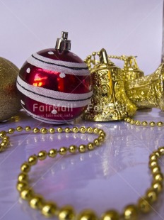 Fair Trade Photo Christmas, Christmas ball, Colour image, Gold, Indoor, Peru, Red, South America, Studio, Tabletop, Vertical