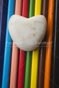 Fair Trade Photo Colour, Colour image, Education, Heart, Indoor, Love, Multi-coloured, Pencil, Peru, South America, Studio, Tabletop, Vertical