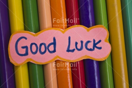 Fair Trade Photo Colour image, Colourful, Exams, Good luck, Horizontal, Letter, Pencil, Peru, South America, Studio, Tabletop