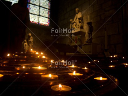 Fair Trade Photo Candle, Christianity, Church, Colour image, Horizontal, Indoor, Light, Peru, Religion, South America, Statue