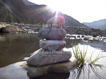 Fair Trade Photo Balance, Colour image, Horizontal, Light, Nature, Peru, River, Scenic, South America, Stone, Sun, Water, Wellness