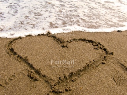 Fair Trade Photo Beach, Colour image, Heart, Horizontal, Love, Outdoor, Peru, Sand, Sea, Seasons, South America, Summer, Thinking of you, Valentines day, Water