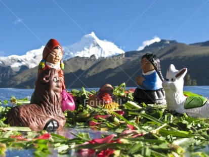 Fair Trade Photo Baby, Christianity, Christmas, Colour image, Horizontal, Jesus, Mountain, Outdoor, People, Peru, Religion, Scenic, Seasons, Sky, Snow, South America, Winter