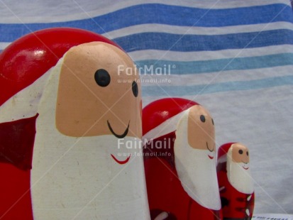 Fair Trade Photo Blue, Christmas, Colour image, Day, Horizontal, Outdoor, Peru, Red, Santaclaus, South America, Tabletop