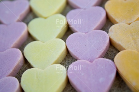 Fair Trade Photo Closeup, Colour image, Fullframe, Heart, Horizontal, Love, Outdoor, Peru, Pink, South America, Sweets, Valentines day, Yellow