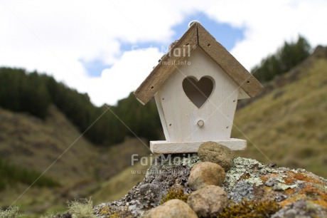 Fair Trade Photo Birdhouse, Heart, Horizontal, House, Love, Mountain, New home, Rural, Stone