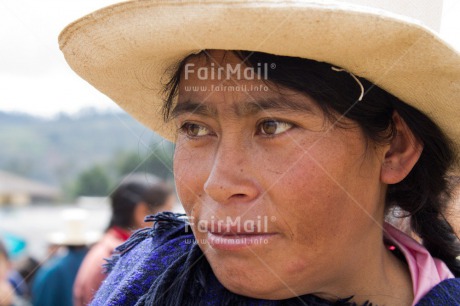 Fair Trade Photo Activity, Agriculture, Day, Ethnic-folklore, Farmer, Horizontal, Latin, Looking away, Market, One woman, Outdoor, People, Peru, Sombrero, South America