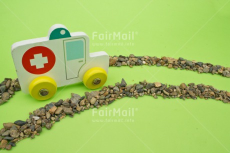 Fair Trade Photo Activity, Ambulance, Car, Driving, Get well soon, Horizontal, Peru, Sickness, South America, Stone, Tabletop, Transport