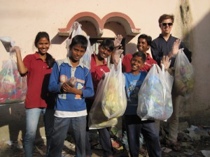 FairMail India team collecting garbage