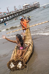 Diana covering the local fishermen in their reed fishing boats