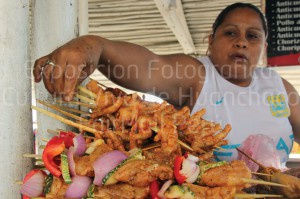 Jorge documenting the food stall sellers along the beach