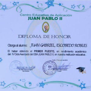 Juan Gabriel's certificate